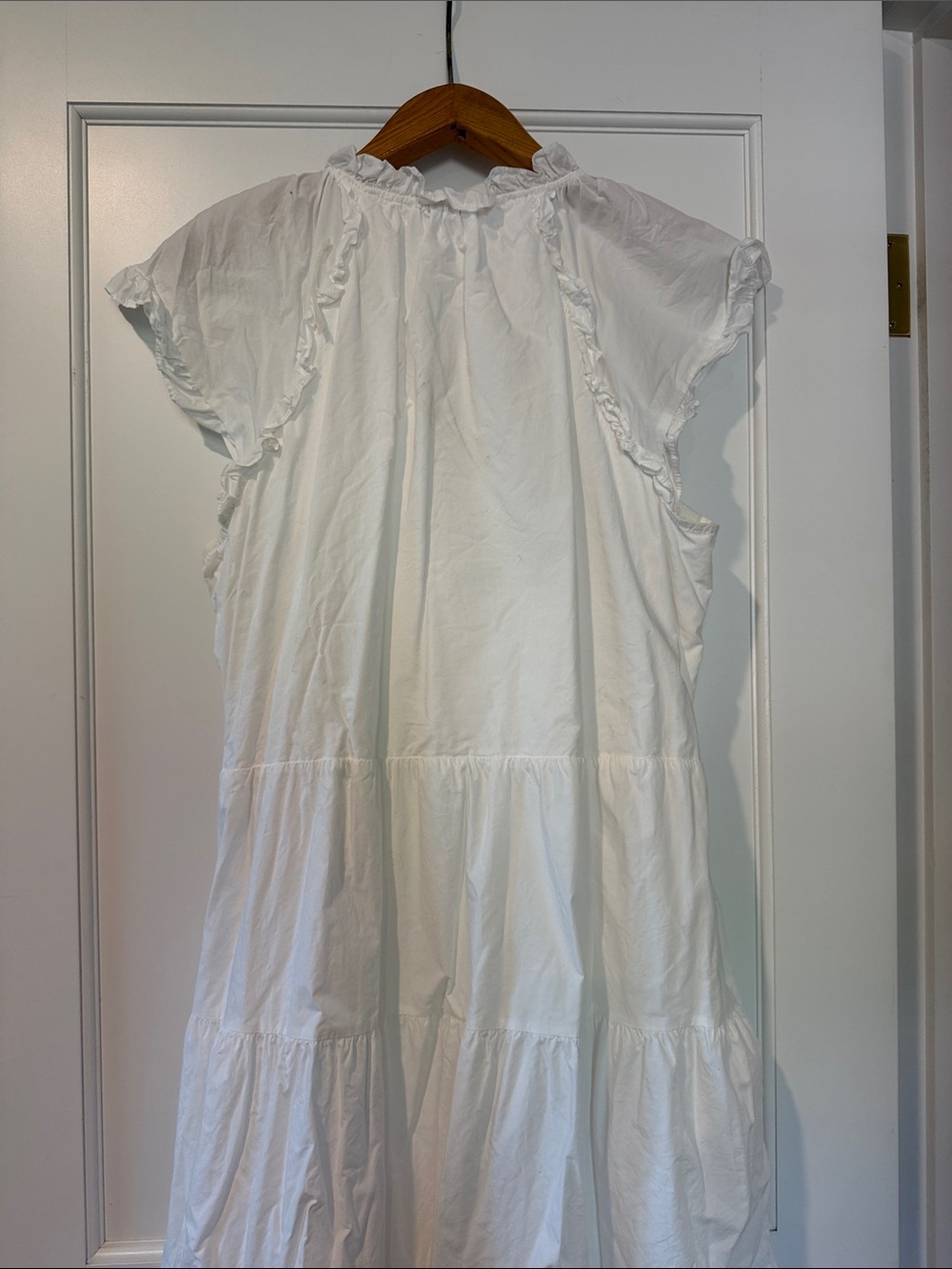 Othilia Anthropologie Gwyneth Ruffled White tiered dress Size L - Picture 6 of 6